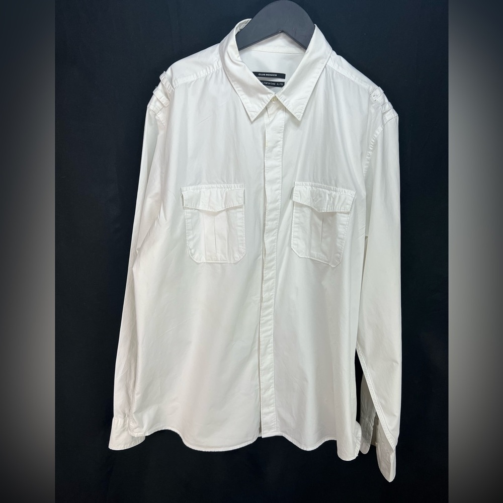 Club Monaco 100% cotton White Button-Up Shirt size XL